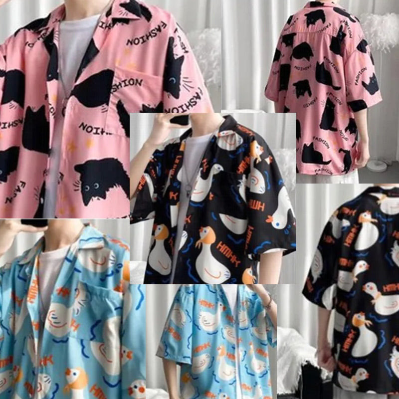 Summer Men Hawaiian Short Sleeve Shirts Men's Shirts - Tophatter Daily Deals