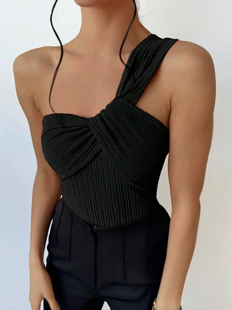 Sexy Rib One Shoulder Swimwear Swimwear - Tophatter Daily Deals