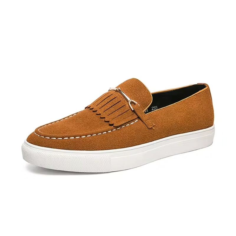 Men Loafers Suede Leather Casual Shoes Loafers - Tophatter Daily Deals