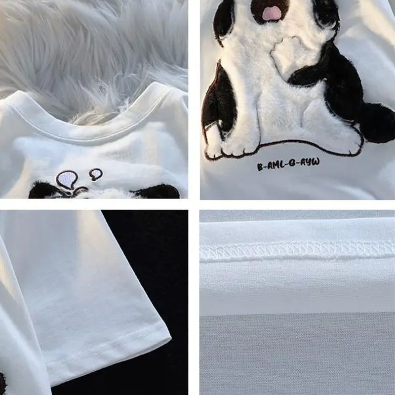 Cotton Baby Cat Couple Loose T-shirt Blouses - Tophatter Daily Deals