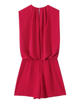 Chic Round Neck Sleeveless Slim-Fit Shorts Blouses - Tophatter Daily Deals