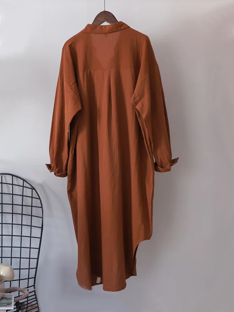 Women Cotton Oversized Big Shirt Dress Blouses - Tophatter Daily Deals