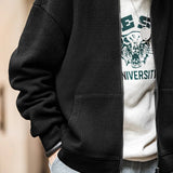 Vintage Gray Waffle Hoodies for Men Hooded Sweatshirts Men Jackets - Tophatter Daily Deals