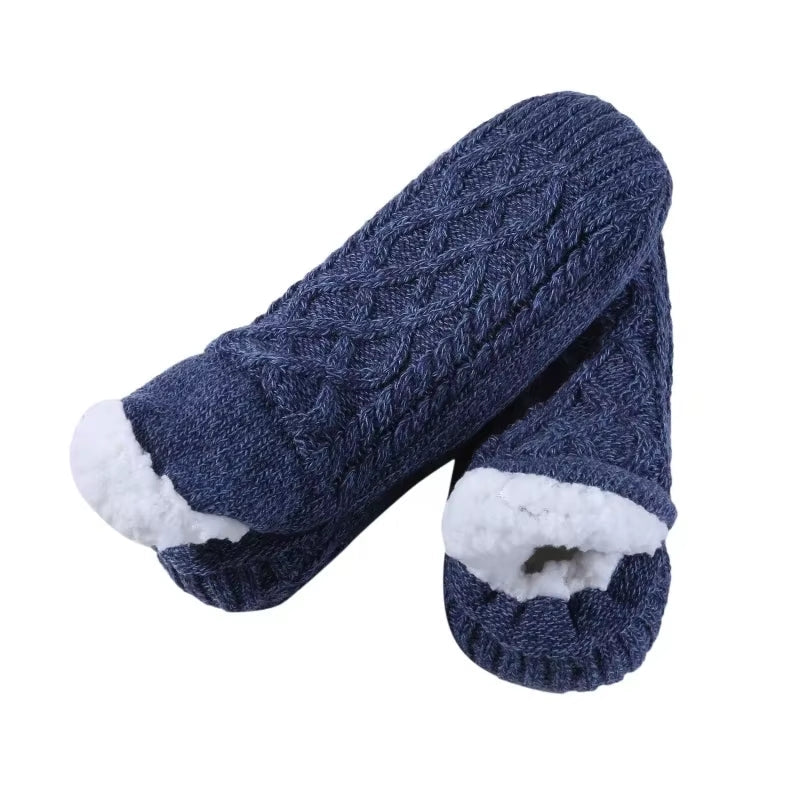 Unisex Slipper Socks Winter Warm Short Cotton Navy Socks - Tophatter Daily Deals
