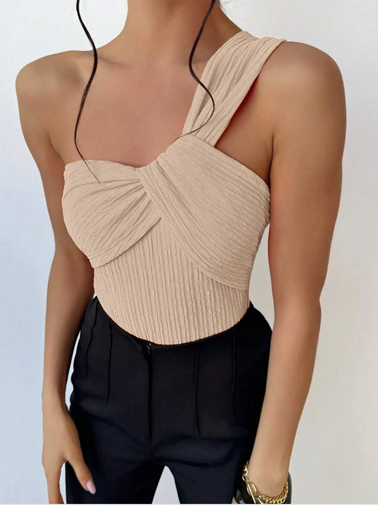 Sexy Rib One Shoulder Swimwear Swimwear - Tophatter Daily Deals