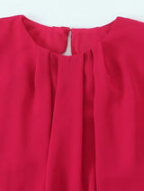 Chic Round Neck Sleeveless Slim-Fit Shorts Blouses - Tophatter Daily Deals