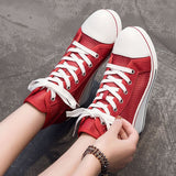 Fashion Black White Pink Stealth Increase High-top Sneakers Red High Heel Sneaker - Tophatter Daily Deals