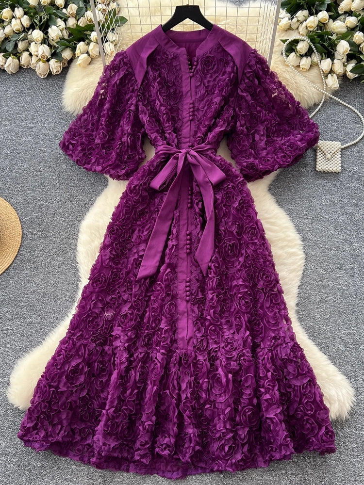 Luxury 3D Flower Formal Evening Dress Maxi Dresses - Tophatter Daily Deals