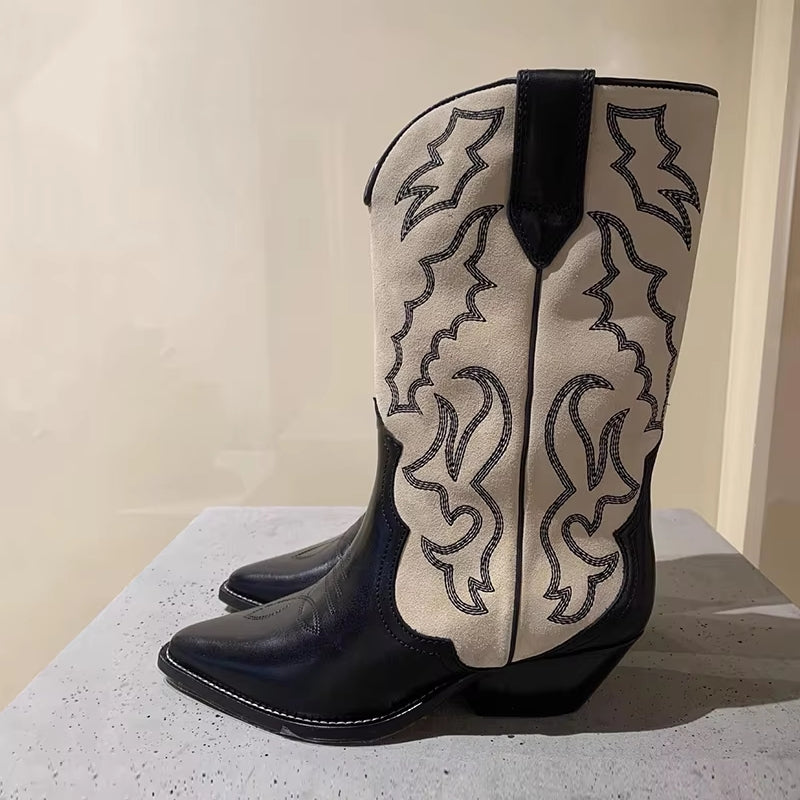 Women Retro Style Cowboy Boots Boots - Tophatter Daily Deals