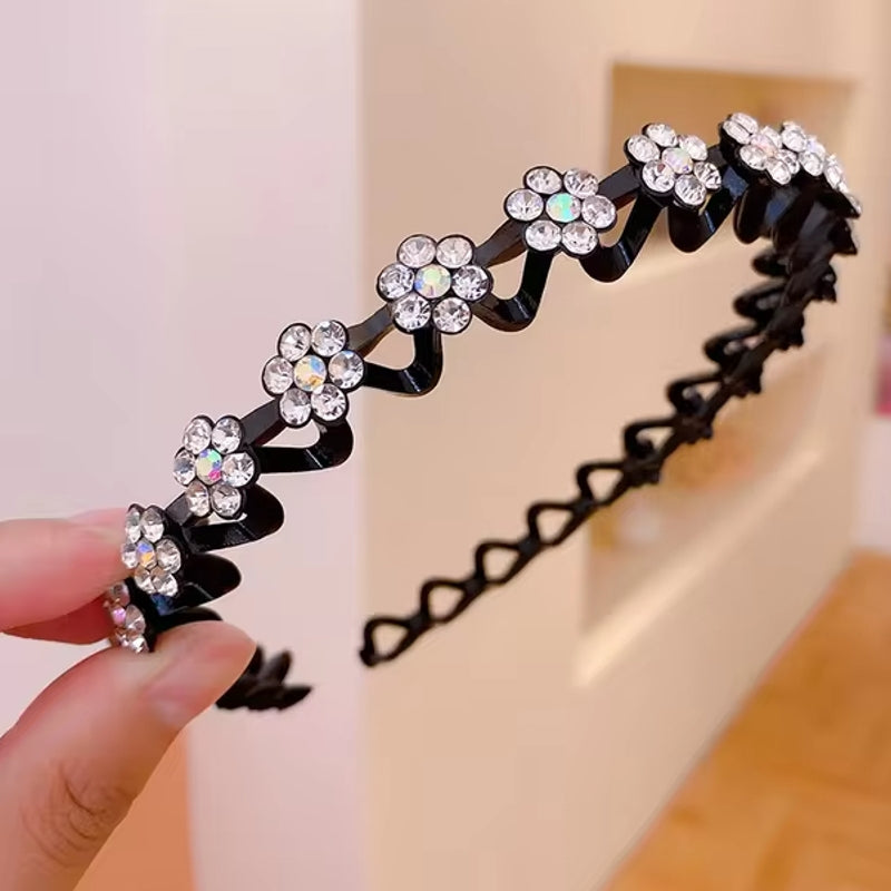 Fashion Rhinestone Women Hair Hoop Bands Silver HAIR ACCESSORIES - Tophatter Daily Deals
