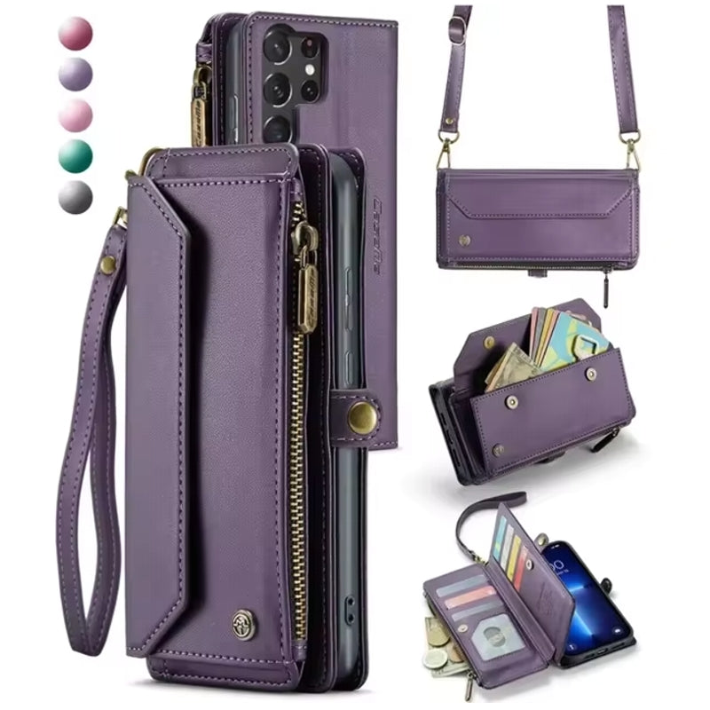 Wallet Case for Samsung Galaxy S Series Purple Mobile Phone Cases - Tophatter Daily Deals
