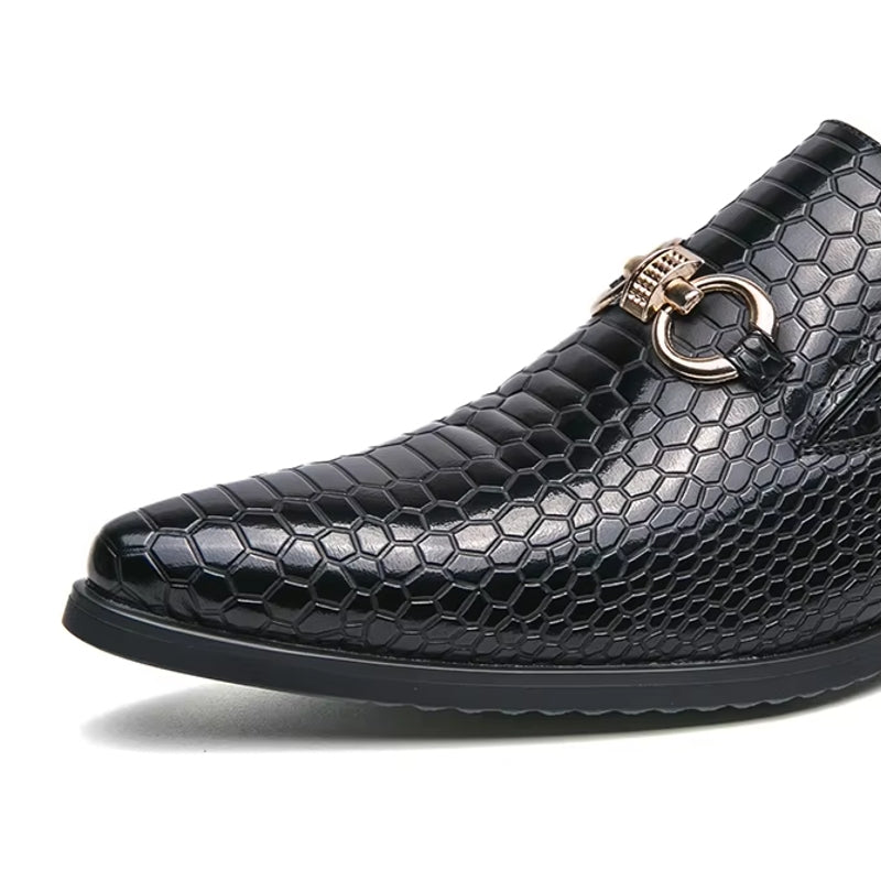 Artificial Leather Loafers Mini Crocodile Pattern Men Dresses Shoes - Tophatter Daily Deals