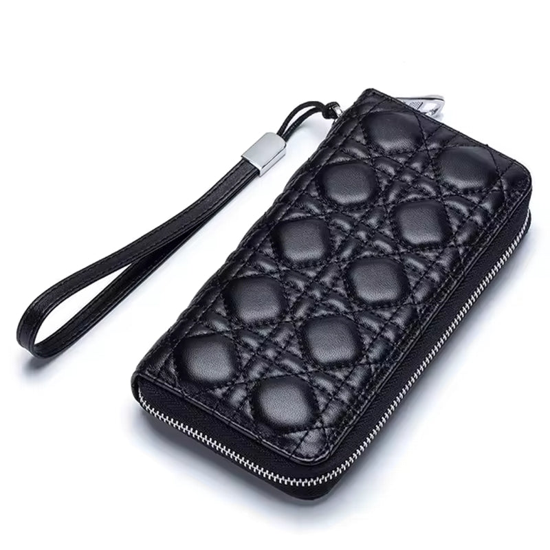 Women Clutch Sheepskin RFID Long Wallet Phone Bag 04 Wallets - Tophatter Daily Deals