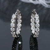 Sparkling Jewelry Hoops Stud Earrings Earrings - Tophatter Daily Deals