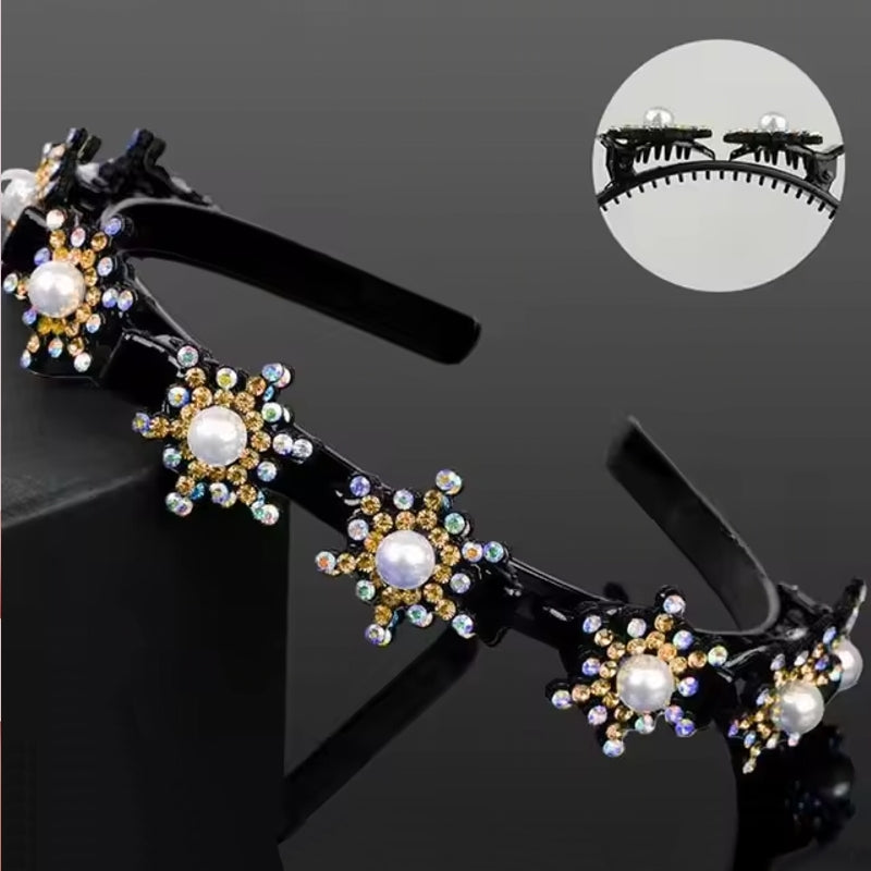 Flower Broken Hair Braided Headband Hair Pin Clips Gold HAIR ACCESSORIES - Tophatter Daily Deals