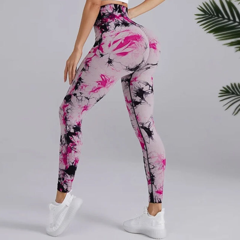 Print Tie Dye Sports Leggings Gym Rose gold Leggings - Tophatter Daily Deals