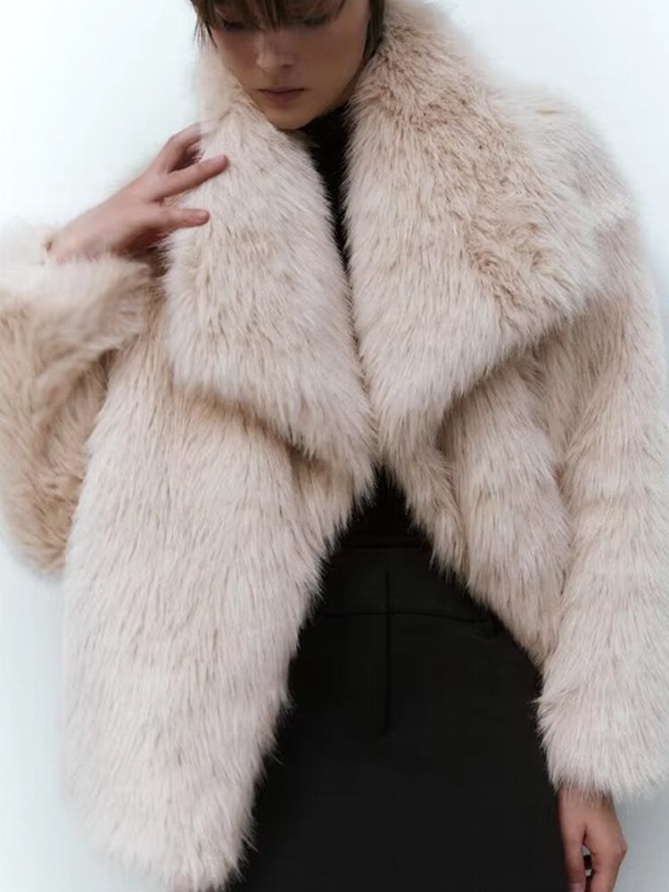 Women Luxury Big Fur Collar Overcoats Coats & Jackets - Tophatter Daily Deals
