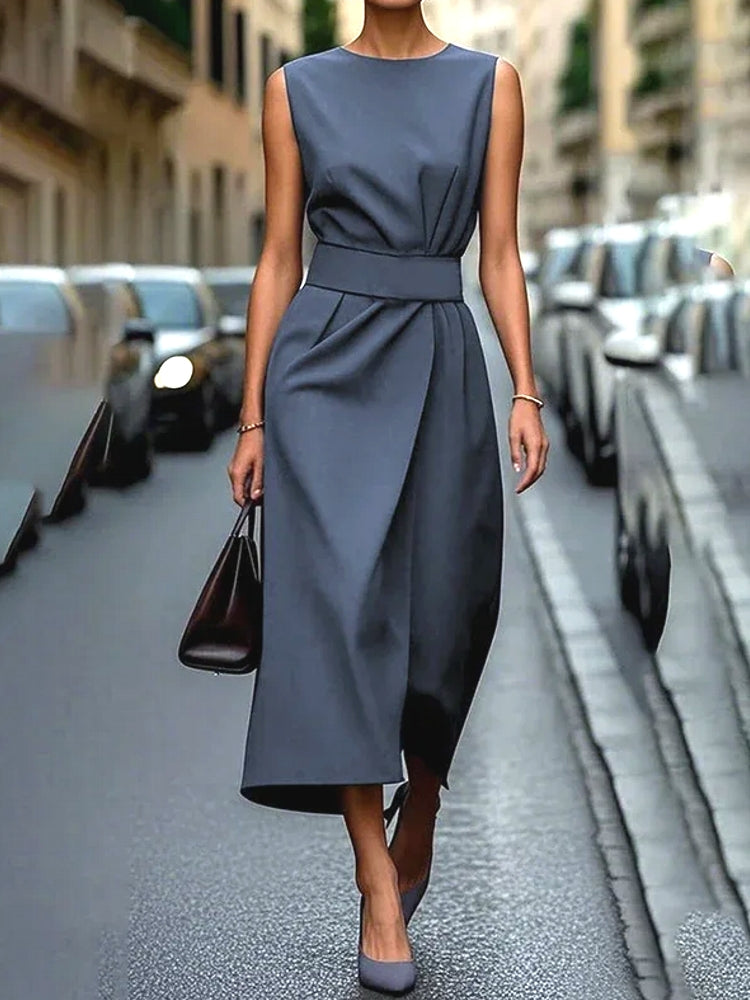 Sleeveless Urban Elegant Party Evening Midi Dresses Grey Midi Dresses - Tophatter Daily Deals