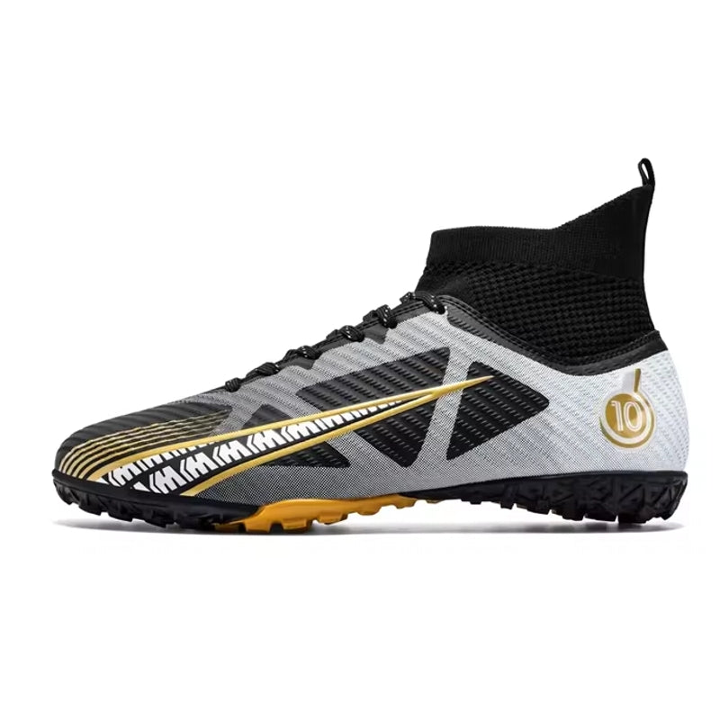 Soccer Shoes Grass Training Outdoor Football Shoes Black TF Soccer Shoes - Tophatter Daily Deals