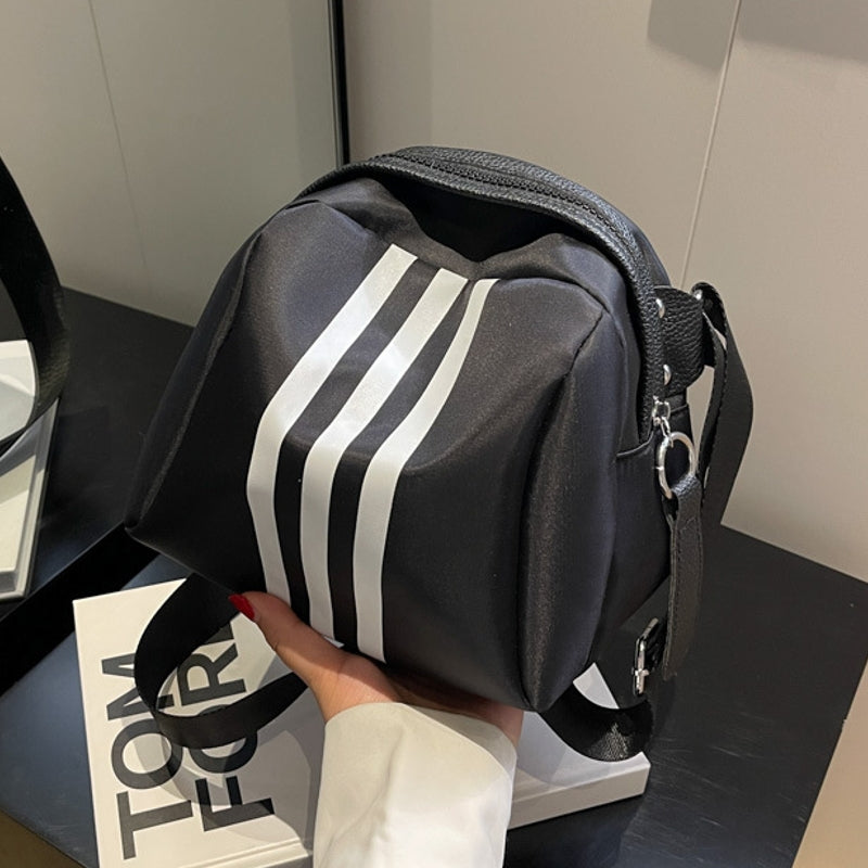Striped Nylon Cloth Turtle Bag Black Bag - Tophatter Daily Deals
