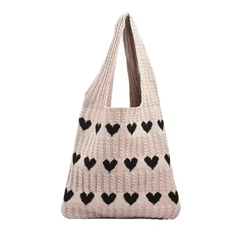 Summer Handmade Woolen Knitted Bag Beige Women Bag - Tophatter Daily Deals