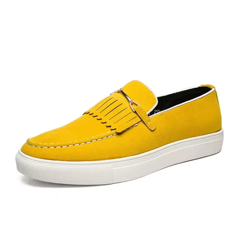 Men Loafers Suede Leather Casual Shoes Loafers - Tophatter Daily Deals