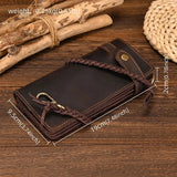Vintage Brown Bifold Long Purse Genuine Leather Long Wallet Wallets - Tophatter Daily Deals