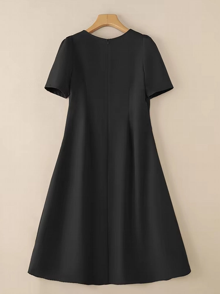 Women Summer Dress Elegant Office Lady Sundress Robe Midi Dresses - Tophatter Daily Deals