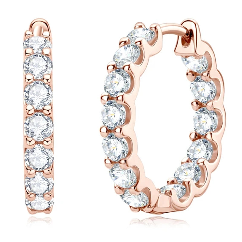 Sparkling Jewelry Hoops Stud Earrings Earrings - Tophatter Daily Deals