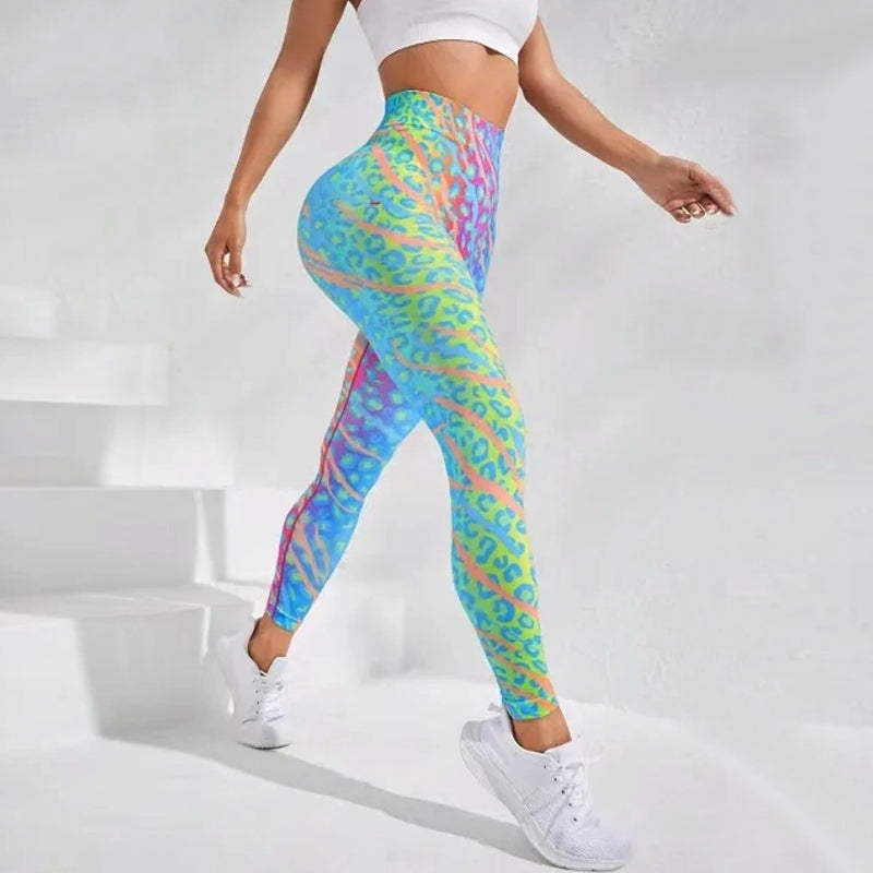 Print Tie Dye Sports Leggings Gym Yellow Leggings - Tophatter Daily Deals
