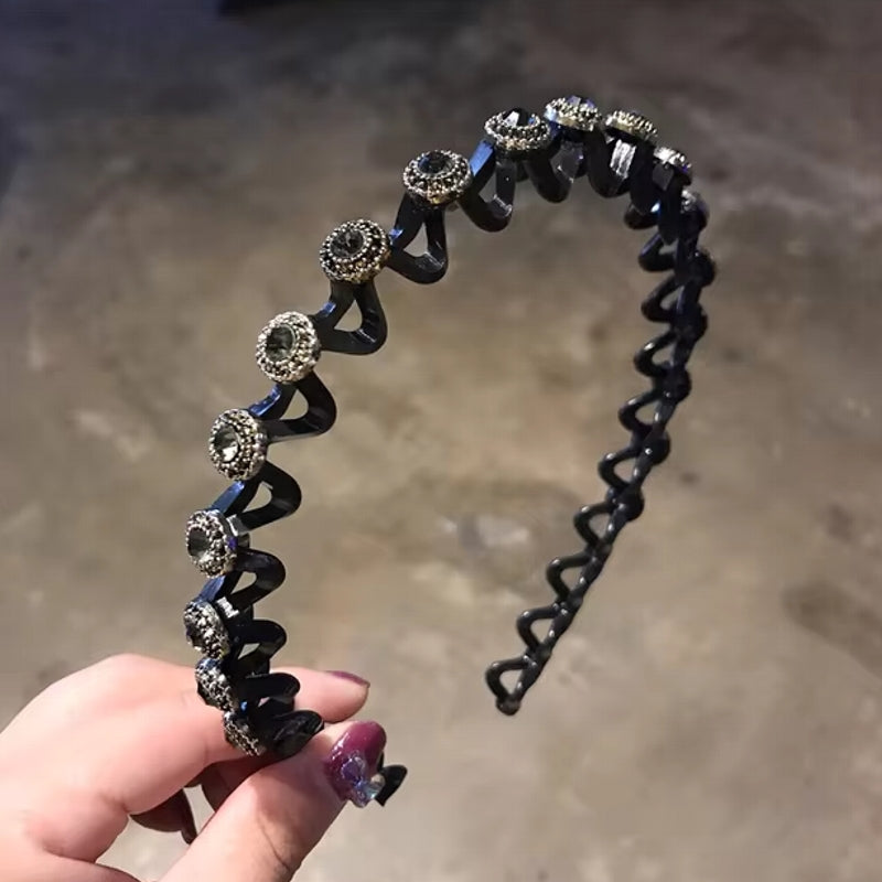 Fashion Rhinestone Women Hair Hoop Bands Black HAIR ACCESSORIES - Tophatter Daily Deals