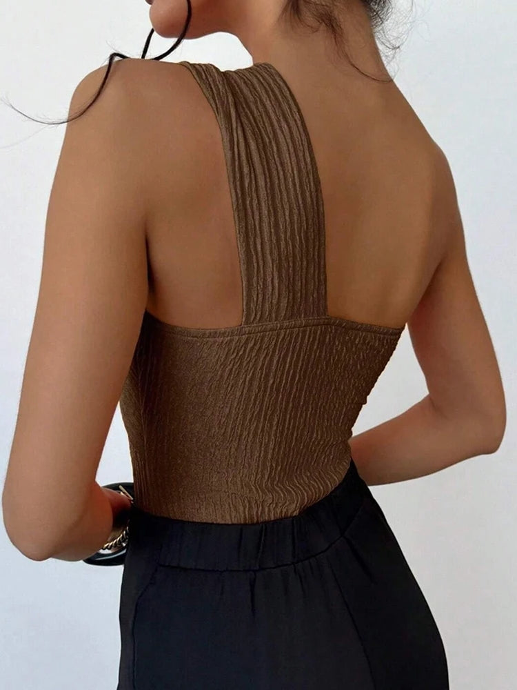 Sexy Rib One Shoulder Swimwear Swimwear - Tophatter Daily Deals