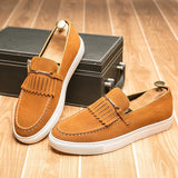 Men Loafers Suede Leather Casual Shoes Loafers - Tophatter Daily Deals