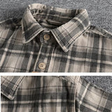 Plaid Woven Corduroy Men Shirts Men's Shirts - Tophatter Daily Deals