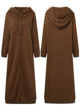 Fashion Hooded Sports Sweatshirt Brown Maxi Dresses - Tophatter Daily Deals