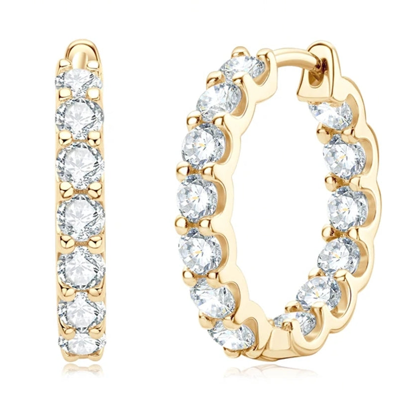 Sparkling Jewelry Hoops Stud Earrings Earrings - Tophatter Daily Deals