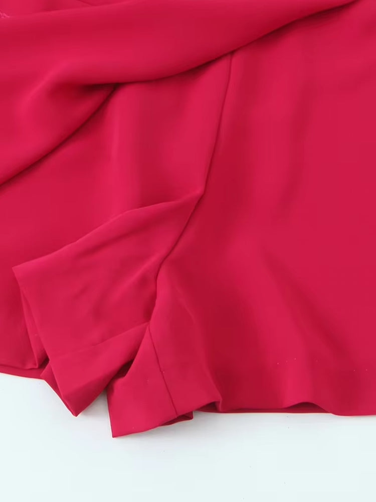 Chic Round Neck Sleeveless Slim-Fit Shorts Blouses - Tophatter Daily Deals