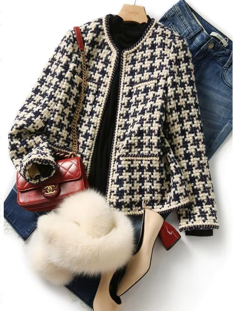 Women Bright Line Plaid Jacket Coat Work Wear Blazers - Tophatter Daily Deals