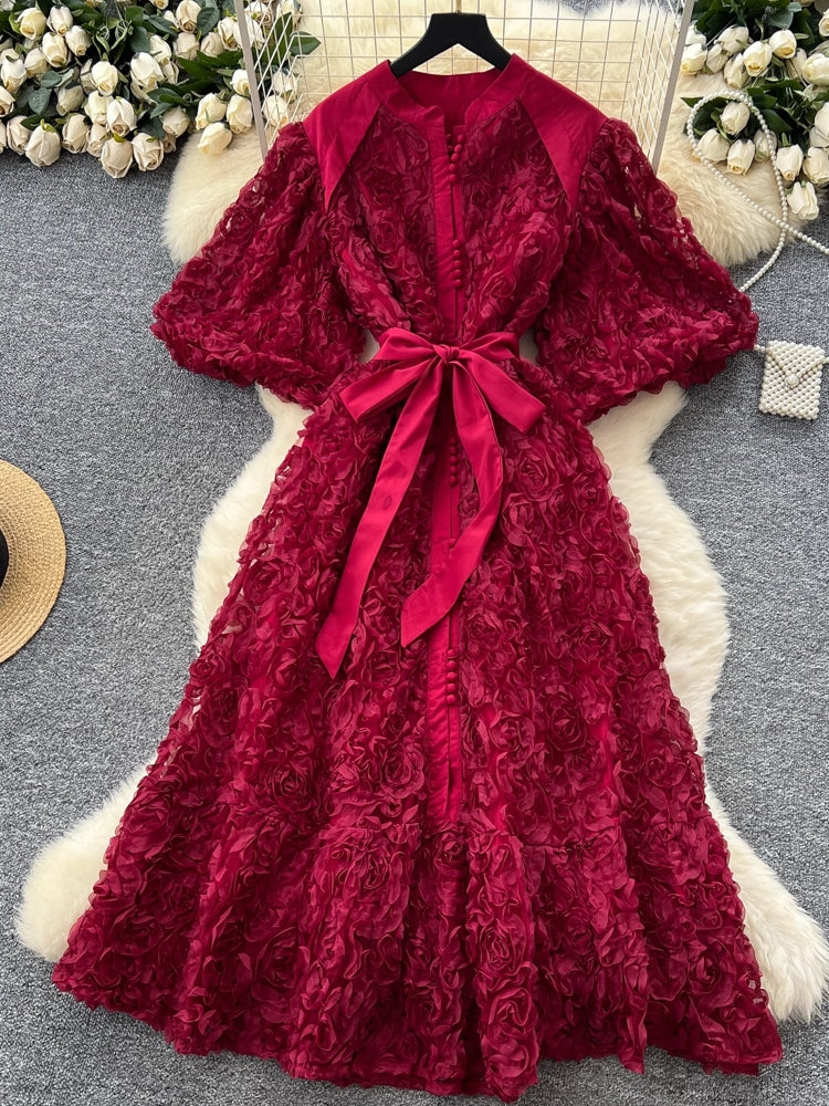 Luxury 3D Flower Formal Evening Dress Maxi Dresses - Tophatter Daily Deals