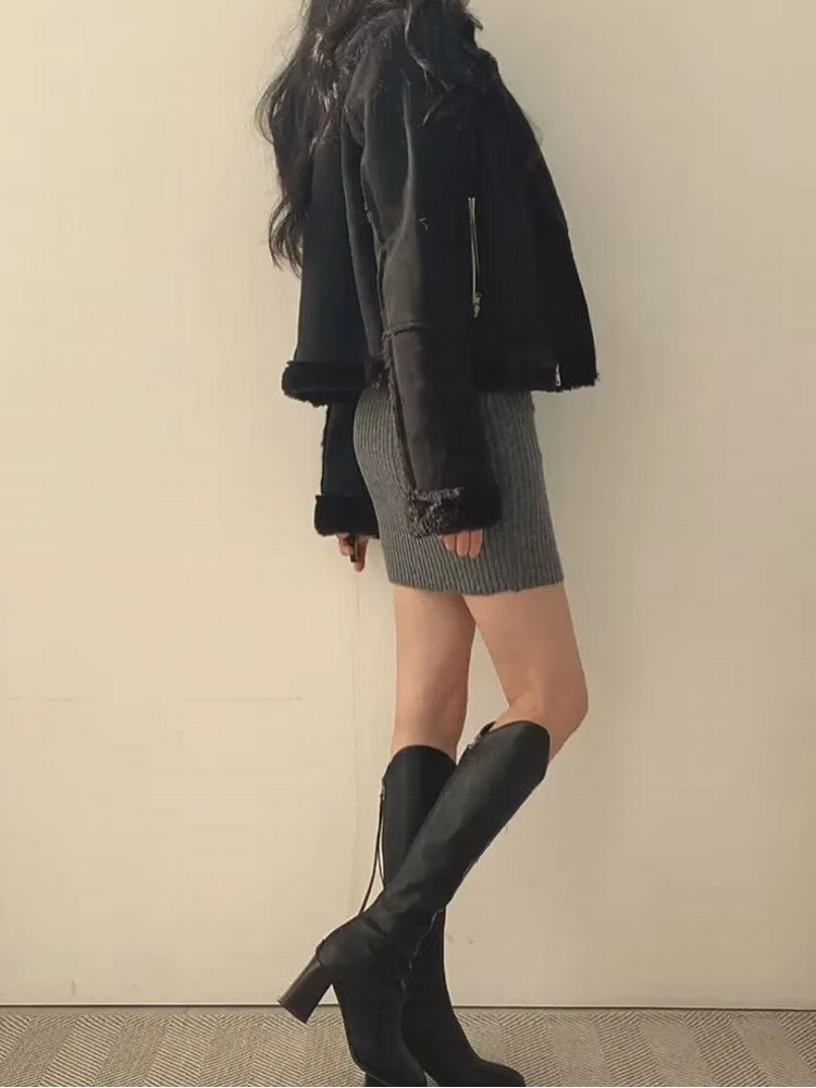 Women V-Neck Sexy Knit Bodycon Dress Mini Dresses - Tophatter Daily Deals