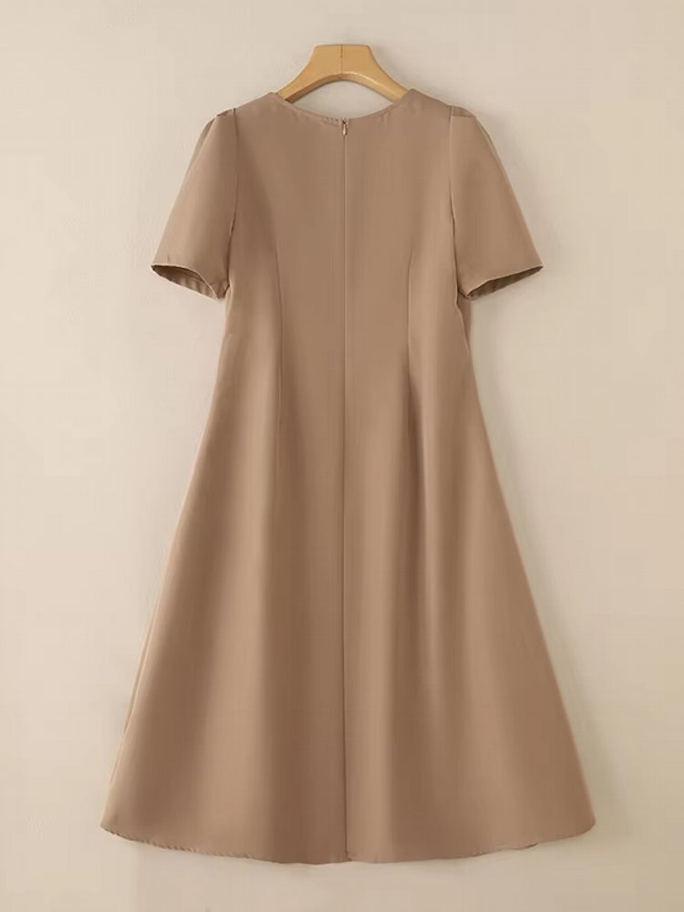 Women Summer Dress Elegant Office Lady Sundress Robe Midi Dresses - Tophatter Daily Deals