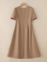 Women Summer Dress Elegant Office Lady Sundress Robe Midi Dresses - Tophatter Daily Deals