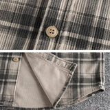 Plaid Woven Corduroy Men Shirts Men's Shirts - Tophatter Daily Deals