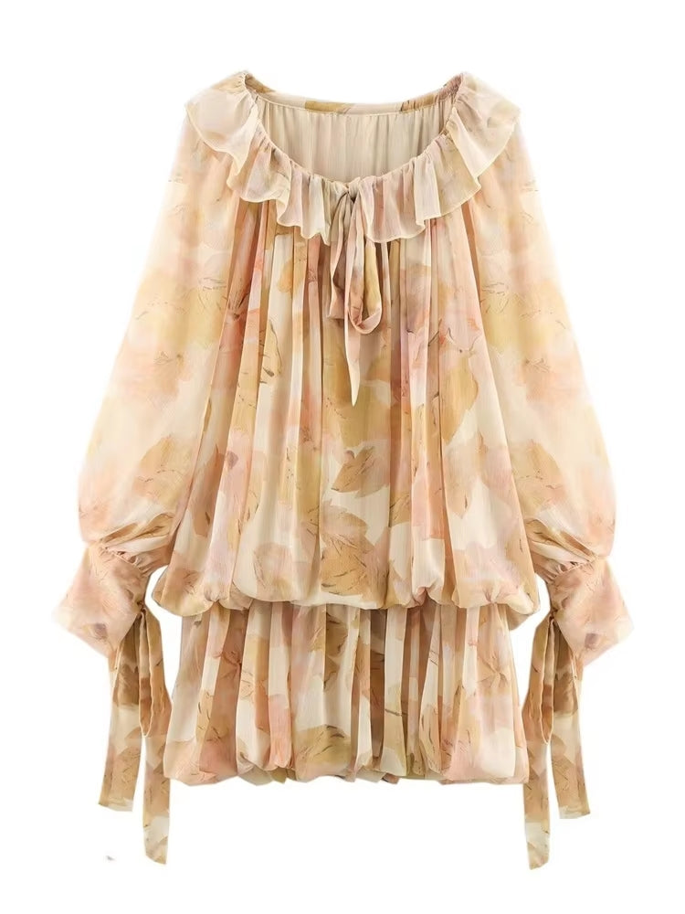 Women Off Shoulder Ruffled Chiffon Dress Mini Dresses - Tophatter Daily Deals