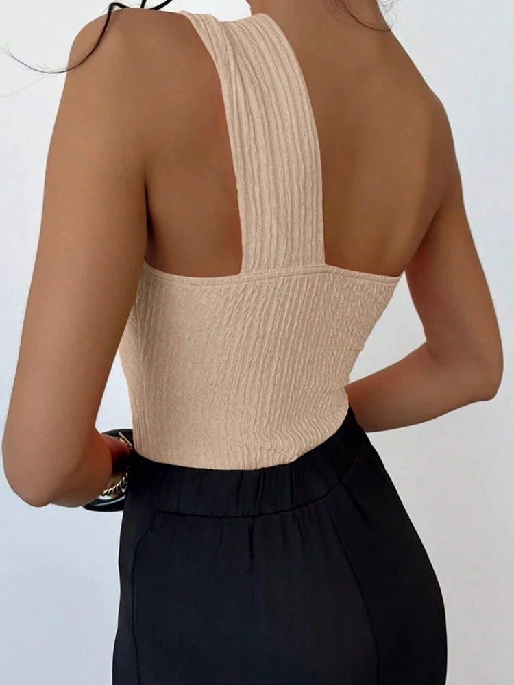 Sexy Rib One Shoulder Swimwear Swimwear - Tophatter Daily Deals