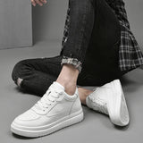 8cm White Black Taller Shoes White Men Sneakers - Tophatter Daily Deals