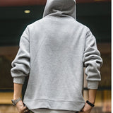 Vintage Gray Waffle Hoodies for Men Hooded Sweatshirts Men Jackets - Tophatter Daily Deals