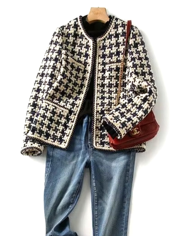 Women Bright Line Plaid Jacket Coat Work Wear Blazers - Tophatter Daily Deals