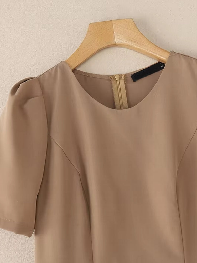 Women Summer Dress Elegant Office Lady Sundress Robe Midi Dresses - Tophatter Daily Deals