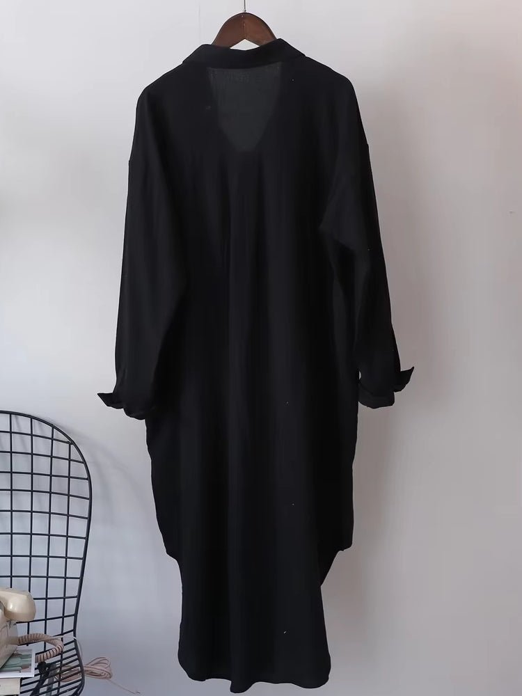 Women Cotton Oversized Big Shirt Dress Blouses - Tophatter Daily Deals